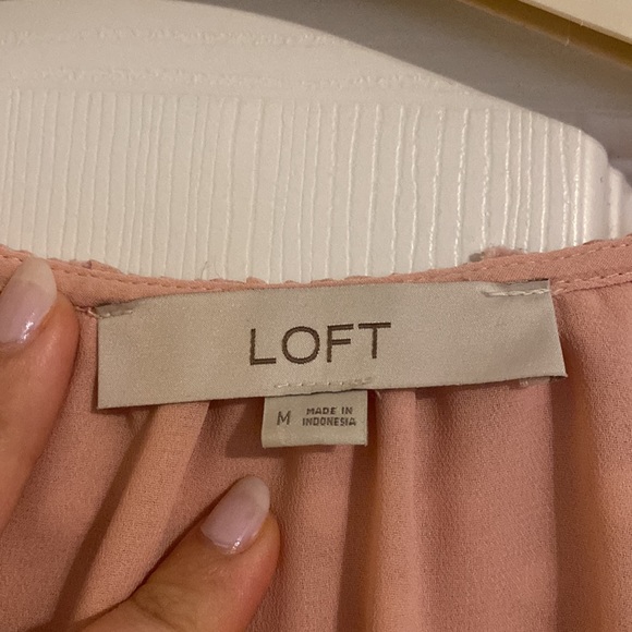 EUC Light Pink Ruffle Loft Blouse Medium - Picture 2 of 4